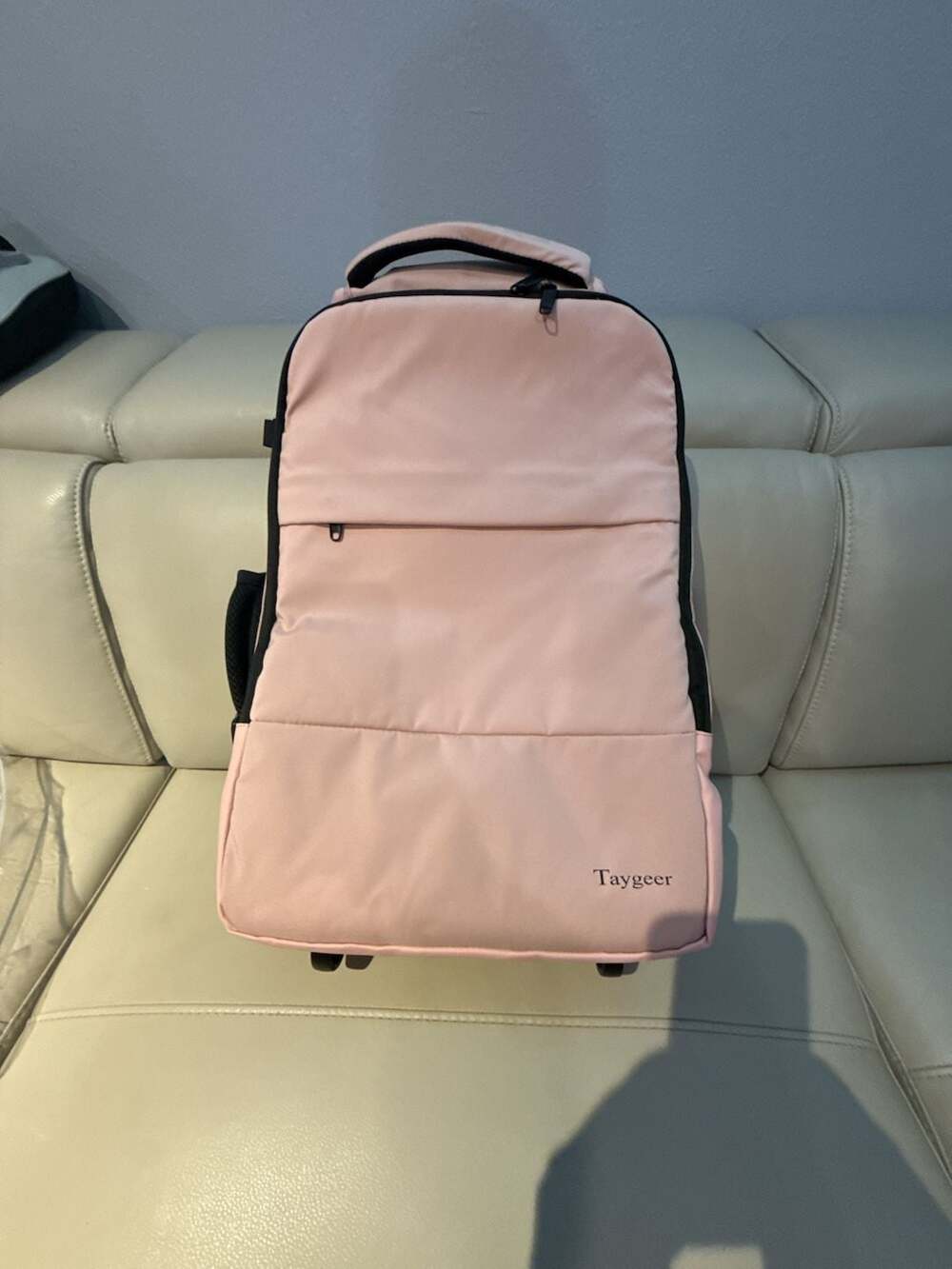 Taygeer Rolling Laptop Backpack Travel Bag Pink